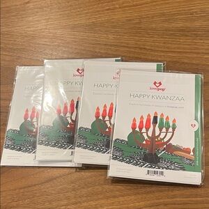 The Happy Kwanzaa pop-up card is 5 inches wide by 7 inches tall. (4 count)